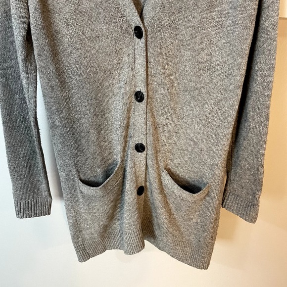 Tory Burch Wool & Cashmere Blend V-Neck Cardigan Sweater in Gray Size XXS - Picture 3 of 13